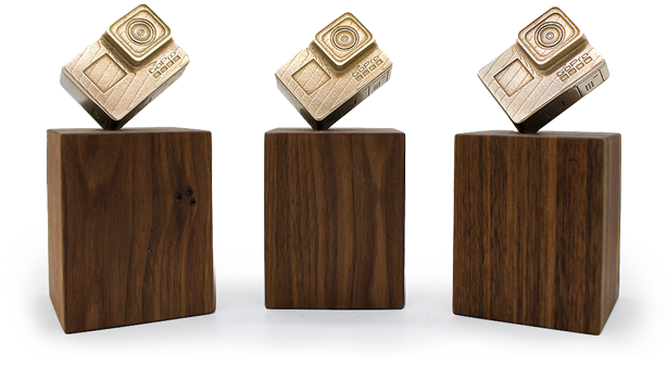 3D-Pokal GoPro Black 7 Edelstahl bronziert